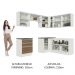Cozinha Completa de Canto 100% MDF Madesa Acordes 409001 com Armário e Balcão - Branco/Rustic