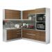 Cozinha Completa de Canto 100% MDF Madesa Acordes 419003 com Armário e Balcão - Branco/Rustic