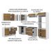Cozinha Completa de Canto 100% MDF Madesa Acordes 419003 com Armário e Balcão - Branco/Rustic