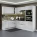Cozinha Completa de Canto 100% MDF Madesa Acordes 419003 com Armário e Balcão - Frente Branco Brilho