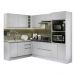 Cozinha Completa de Canto 100% MDF Madesa Acordes 419003 com Armário e Balcão - Frente Branco Brilho