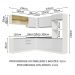 Cozinha Completa de Canto 100% MDF Madesa Acordes 459001 Armário e Balcão - Frentes Branco Brilho