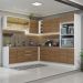 Cozinha Completa de Canto 100% MDF Madesa Acordes 459001 com Armário e Balcão - Branco/Rustic