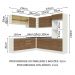 Cozinha Completa de Canto 100% MDF Madesa Acordes 459001 com Armário e Balcão - Branco/Rustic