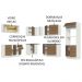 Cozinha Completa de Canto 100% MDF Madesa Acordes 459001 com Armário e Balcão - Branco/Rustic