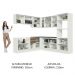 Cozinha Completa de Canto 100% MDF Madesa Acordes 459001 com Armário e Balcão - Branco/Rustic