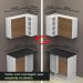 Cozinha Completa de Canto 100% MDF Madesa Acordes 459001 com Armário e Balcão - Branco/Rustic