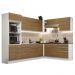 Cozinha Completa de Canto 100% MDF Madesa Acordes 479003 Armário e Balcão - Branco/Rustic