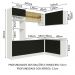 Cozinha Completa de Canto Madesa Agata 399001 com Armário e Balcão (Sem Tampo e Pia) - Branco/Preto
