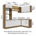 Cozinha Completa de Canto Madesa Agata 399001 com Armário e Balcão (Sem Tampo e Pia) - Rustic/Branco