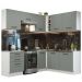 Cozinha Completa de Canto Madesa Agata 399002 com Armário e Balcão (Sem Tampo e Pia) - Branco/Cinza