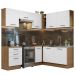 Cozinha Completa de Canto Madesa Agata 399002 com Armário e Balcão (Sem Tampo e Pia) - Rustic/Branco