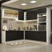 Cozinha Completa de Canto Madesa Agata 459001 com Armário e Balcão (Sem Tampo e Pia) - Branco/Preto