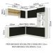 Cozinha Completa de Canto Madesa Agata 459001 com Armário e Balcão (Sem Tampo e Pia) - Branco/Preto