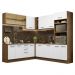 Cozinha Completa de Canto Madesa Agata 459001 com Armário e Balcão (Sem Tampo e Pia) - Rustic/Branco