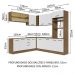 Cozinha Completa de Canto Madesa Agata 459001 com Armário e Balcão (Sem Tampo e Pia) - Rustic/Branco