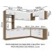 Cozinha Completa de Canto Madesa Agata 479001 com Armário e Balcão (Sem Tampo e Pia) - Rustic/Branco