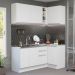 Cozinha Completa de Canto Madesa Glamy 269001 com Armário e Balcão (Sem Tampo e Pia) - Branco