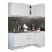 Cozinha Completa de Canto Madesa Glamy 269001 com Armário e Balcão (Sem Tampo e Pia) - Branco