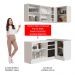 Cozinha Completa de Canto Madesa Glamy 269001 com Armário e Balcão (Sem Tampo e Pia) - Branco/Preto