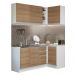 Cozinha Completa de Canto Madesa Glamy 269001 com Armário e Balcão (Sem Tampo e Pia) - Branco/Rustic