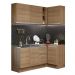 Cozinha Completa de Canto Madesa Glamy 269001 com Armário e Balcão (Sem Tampo e Pia) - Rustic