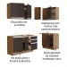 Cozinha Completa de Canto Madesa Glamy 269001 com Armário e Balcão (Sem Tampo e Pia) - Rustic/Preto