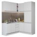 Cozinha Completa de Canto Madesa Glamy 329001 com Armário e Balcão (Sem Tampo e Pia) - Branco