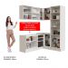 Cozinha Completa de Canto Madesa Glamy 329001 com Armário e Balcão (Sem Tampo e Pia) - Branco/Preto