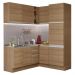 Cozinha Completa de Canto Madesa Glamy 329001 com Armário e Balcão (Sem Tampo e Pia) - Rustic