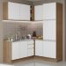 Cozinha Completa de Canto Madesa Glamy 329001 com Armário e Balcão (Sem Tampo e Pia) - Rustic/Branco