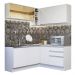 Cozinha Completa de Canto Madesa Glamy 329002 com Armário e Balcão (Sem Tampo e Pia) - Branco