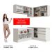 Cozinha Completa de Canto Madesa Glamy 329002 com Armário e Balcão (Sem Tampo e Pia) - Branco