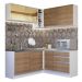 Cozinha Completa de Canto Madesa Glamy 329002 com Armário e Balcão (Sem Tampo e Pia) - Branco/Rustic