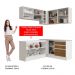 Cozinha Completa de Canto Madesa Glamy 329002 com Armário e Balcão (Sem Tampo e Pia) - Branco/Rustic