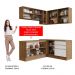 Cozinha Completa de Canto Madesa Glamy 329002 com Armário e Balcão (Sem Tampo e Pia) - Rustic/Branco