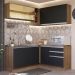 Cozinha Completa de Canto Madesa Glamy 329002 com Armário e Balcão (Sem Tampo e Pia) - Rustic/Preto