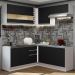 Cozinha Completa de Canto Madesa Glamy 349001 com Armário e Balcão (Sem Tampo e Pia) - Branco/Preto