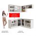 Cozinha Completa de Canto Madesa Glamy 349001 com Armário e Balcão (Sem Tampo e Pia) - Branco/Preto