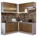 Cozinha Completa de Canto Madesa Glamy 349001 com Armário e Balcão (Sem Tampo e Pia) - Branco/Rustic