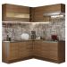 Cozinha Completa de Canto Madesa Glamy 349001 com Armário e Balcão (Sem Tampo e Pia) - Rustic