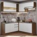 Cozinha Completa de Canto Madesa Glamy 349001 com Armário e Balcão (Sem Tampo e Pia) - Rustic/Branco