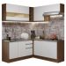 Cozinha Completa de Canto Madesa Glamy 349001 com Armário e Balcão (Sem Tampo e Pia) - Rustic/Branco