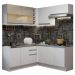 Cozinha Completa de Canto Madesa Glamy 349001 com Armário e Balcão (Sem Tampo) - Branco/Branco/Crema