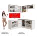 Cozinha Completa de Canto Madesa Glamy 349001 com Armário e Balcão (Sem Tampo) - Branco/Branco/Crema