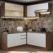 Cozinha Completa de Canto Madesa Glamy 349001 com Armário e Balcão (Sem Tampo) - Rustic/Branco/Crema