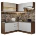 Cozinha Completa de Canto Madesa Glamy 349001 com Armário e Balcão (Sem Tampo) - Rustic/Branco/Crema