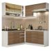 Cozinha Completa de Canto Madesa Glamy 349002 com Armário e Balcão (Sem Tampo e Pia) - Branco/Rustic