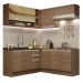 Cozinha Completa de Canto Madesa Glamy 349002 com Armário e Balcão (Sem Tampo e Pia) - Rustic