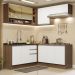 Cozinha Completa de Canto Madesa Glamy 349002 com Armário e Balcão (Sem Tampo e Pia) - Rustic/Branco